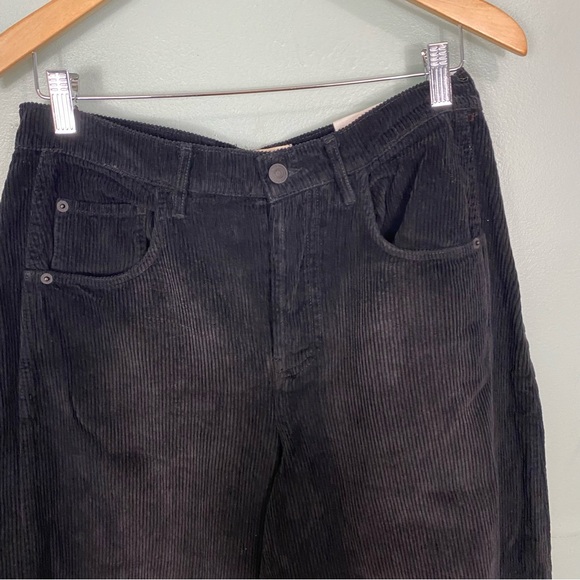 Free People Good Luck Mid Rise Barrel Cord Corduroy Pants Black Size 28 - Picture 2 of 8